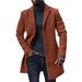 Men's Clothing Military Green Wool-Blend Peacoat – Slim Fit Casual Overcoat For Men (S-XXL)_viptrois.com