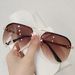 Neue Mode Metall Halbrahmen Damen Outdoor Sonnenbrille Klassische Doppelstrahlbrille_viptrois.com