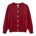 Shell-Button Knit Cardigan For Kids – Unisex Cotton Layering Piece (90cm-160cm, A-Class Safety, Soft & Breathable For Spring/Fall)_viptrois.com