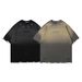 Unisex Hip Hop Washed Distressed T-Shirt - Oversized Streetwear Tee With Gradient Print & Raw Hem (S-XXL)_viptrois.com
