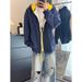 Color Blocked Hooded Cardigan Sweatshirt, Trendy Brand, Loose And Trendy New Style, Versatile And Stylish Casual Jacket_viptrois.com