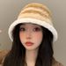Dopamine Gradient Bucket Atmospheric Feeling, Autumn Winter Warm Hat, Simple And Casual Mixed Color Fisherman Hat For_viptrois.com