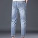 Men's Clothing Trendy Korean Style New Trendy Casual Pants Comfortable Slim All Match Elastic Slim Fitting Pants_viptrois.com