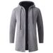 Men's Long Hooded Cardigan Sweater - Fleece Lined Winter Coat, Soft Chenille Knit, Warm & Stylish Outerwear For Casual & Business_viptrois.com