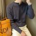 Autumn And Winter New Henry Collar Long Sleeved Knitted Sweater, Men's Light Mature Slim Fit Base Sweater_viptrois.com