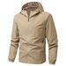 Men's Lightweight Hooded Jacket – Water-Resistant Workwear Style, Zip-Up Utility Pockets (Army Green/Black/Navy, M-5XL, Spring & Fall Casual Wear)_viptrois.com