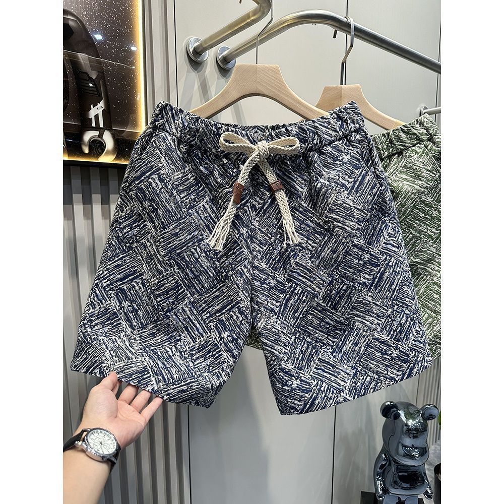 Men's Summer Casual Shorts With Stripe Pattern, Lightweight Polyester Beach Shorts In Multiple Colors_viptrois.com
