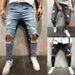 European And American Jeans Ripped Slim Men's Trousers Men's Pants_viptrois.com