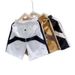Men's Color Blocked Ice Silk Shorts Quick Drying Trendy Elastic Waist Drawstring Sporty Casual Five Point Pants Summer Bottoms_viptrois.com