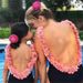 Family Clothes Family women children one-piece swimsuit solid color petal bikini bikini_viptrois.com