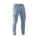 Men's Slim Fit Jeans High Street Casual Distressed Trendy Brand Pants Side Pockets_viptrois.com