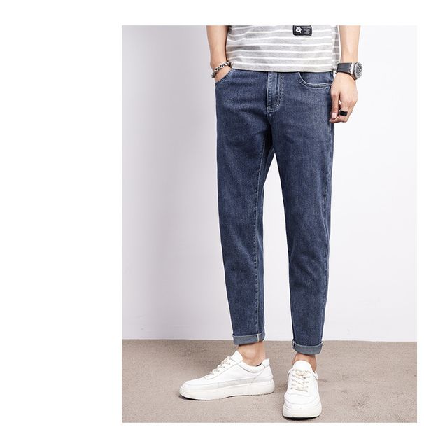 Winter New Denim Jeans Slim Fit And Small Feet, 2025 Winter With Plush, Thick Elastic Straight Leg Casual Long Pants For_viptrois.com