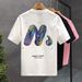 Casual Short Summer Printed Men's New Round Neck T-shirt Trendy Letter American Fashion Versatile Half Sleeved Top_viptrois.com