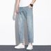 Men's Pure Cotton Cropped Jeans Summer Thin Straight Slim Fit New Loose Elastic Pants_viptrois.com