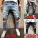 European And American Jeans Ripped Slim Men's Trousers Men's Pants_viptrois.com