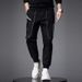 Men's European Black Casual Pants 2024 Slim Fit Fashion Brand Letter Print Sweatpants Trousers Overalls for Men_viptrois.com