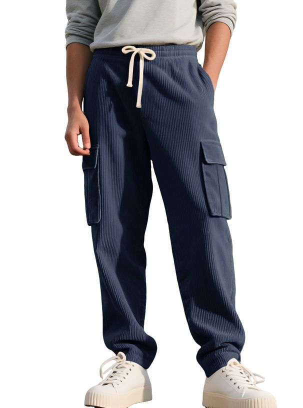 Men's Clothing European And American New Multi Pocket Jogging Pants Foreign Trade Autumn Sports Corduroy Men's Casual Pants_viptrois.com
