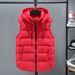 Men's Thickened Zip-Up Hooded Vest With Side Pockets, Slim Fit, Casual Wear For Autumn/Winter (Red, Black, Gray, Beige, Blue)_viptrois.com