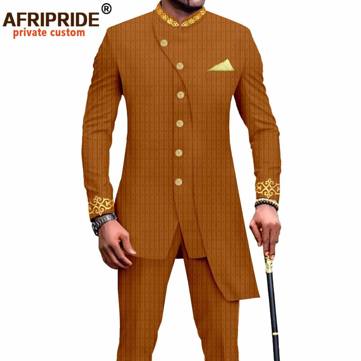 Men's Clothing African National Print Men Slim Fashion Two-piece Set_viptrois.com