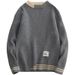 Pure 2023 Autumn Winter New Ins Japanese Style Trend Thickened Base Shirt Men Loose Round Neck Knitted Sweater_viptrois.com
