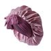 Double Layer Satin Shower Cap - 36cm Wide Brim With Ribbon Trim & Two-Tone Design For Hair Protection_viptrois.com