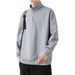 Men's Clothing Stand Collar Sweatshirt Solid Color Long Sleeved T Shirt Jacket Stand Collar Zipper Men's Clothing_viptrois.com