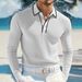 Men's Premium Slim-Fit Long-Sleeve Polo Shirt – Breathable Performance Fabric – Business Casual & Smart Office Wear S-XXXL_viptrois.com