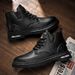 Autumn Casual Short British Style High-top Lace-up Leather Martin Boots Sports Men's Shoes_viptrois.com