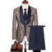 2024 Spring Large Men's Jacquard Wedding Groom Suit Set Host Performance Dress_viptrois.com