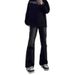 Black Micro Flared Jeans For Men In Autumn, Slim Straight Leg, Cool And High-End Pants, American High Street Pants_viptrois.com