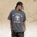 American Street Style Foam Letter Print Short Sleeve Unisex Summer Design Loose Casual Five-Point Top_viptrois.com