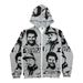 Men's Clothing Retro Long Sleeve Loose Pattern Hoodie Harajuku Hip Hop Sports Large Size Casual Zipper Sweater High Weight_viptrois.com