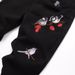 Kids’ Clothing Middle And Large Non Elastic Black Embroidered Denim Straight Trousers_viptrois.com