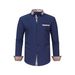 Men's Clothing four sided stretch shirt men's color matching casual long sleeved shirt men's slim plaid collar_viptrois.com