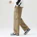 Spring And Autumn American Trendy Straight Loose Wide-Leg Cargo Style Casual Plus Size Multi-Pocket Long Work Pants_viptrois.com