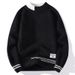 Men's Trendy Striped Knit Sweater – Versatile Pullover For Casual & Layering (White/Grey/Black/Brown, M-4XL)_viptrois.com