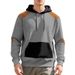 American Style Autumn And Winter European Size Men's Casual Color Matching Pullover Jacquard Men's Plaid Hooded Large Pocket Sweatshirt_viptrois.com