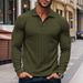 Men's Clothing Men's Classic Casual American Style Polo Shirt With Button-Down Collar, Long Sleeve, Stretch Fabric, Comfort Fit For Autumn_viptrois.com