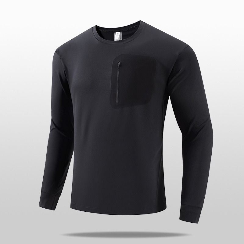 Men's Outdoor Performance Long Sleeve T-Shirt – Stretchable & Breathable Hiking & Camping Top (Black, Army Green, Beige, EU Sizing M-5XL)_viptrois.com
