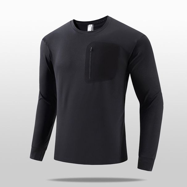 Men's Outdoor Performance Long Sleeve T-Shirt – Stretchable & Breathable Hiking & Camping Top (Black, Army Green, Beige, EU Sizing M-5XL)_viptrois.com