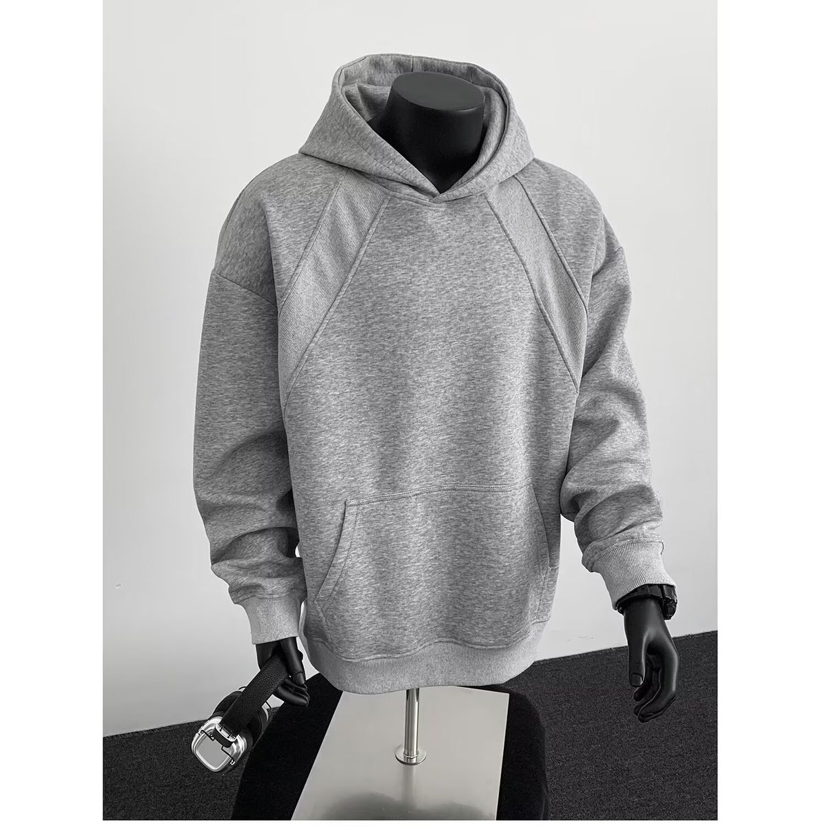 Solid Color Hooded Casual Hoodie With Trendy Temperament And Fashionable Design Sense, Versatile, Loose And Simple Top_viptrois.com