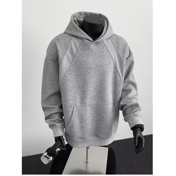 Solid Color Hooded Casual Hoodie With Trendy Temperament And Fashionable Design Sense, Versatile, Loose And Simple Top_viptrois.com