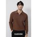 New Long Sleeved Knitted Sweater Men's Polo Shirt With A V-neck And Slim Fit_viptrois.com