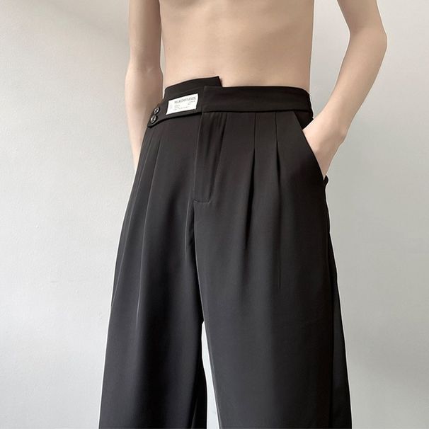 Men's Clothing Naples Casual Trousers Men's High End Drape Straight Mopping Trousers Loose Casual Suit Trousers_viptrois.com