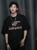 Vintage American T-shirt Letter Print Summer Trend Hiphop Street Loose Crew Neck Short Sleeve Men's_viptrois.com