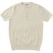Men's Clothing Henry Collar Knitted T Shirt Men's Short Sleeved Casual Bottoming Shirt Retro Amei Khaki Summer_viptrois.com