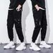 Men's Clothing Casual Black Overalls For Men Slim Fit Casual Sports Pants Nine Points Harem Pants For Men Summer_viptrois.com