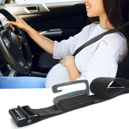 Mother & Kids Universal Pregnancy Seat Belt Adjuster - Comfortable & Safe For Expecting Mothers, Anti-Slip Design, Fits Most Vehicles (Black Dolphin)_viptrois.com