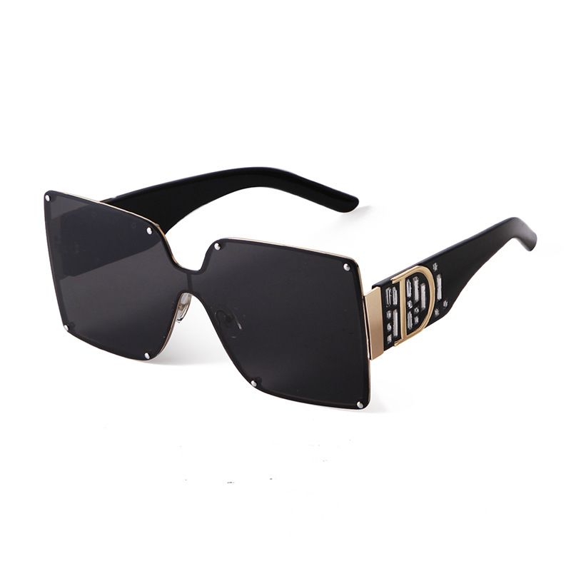 Women's Glasses Square Large Frame D Letter Sunglasses Personality Trend Style Fashion Sunglasses For Women High End Sense Of Face Small White_viptrois.com
