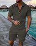 Men's Clothing Printed Polo Shirt Set Lapel Collar Short Sleeve Pullover Casual T Shirt_viptrois.com